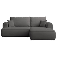 Kampinė sofa CORMAC mini iš priekio, tamsiai pilka