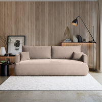 Sofa-lova CORMAC mini, smėlinė veliūro – paviršiaus vaizdas