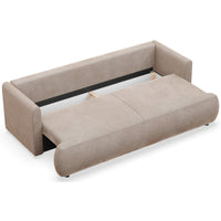 Sofa-lova CORMAC mini, smėlinė veliūro – atlošo vaizdas
