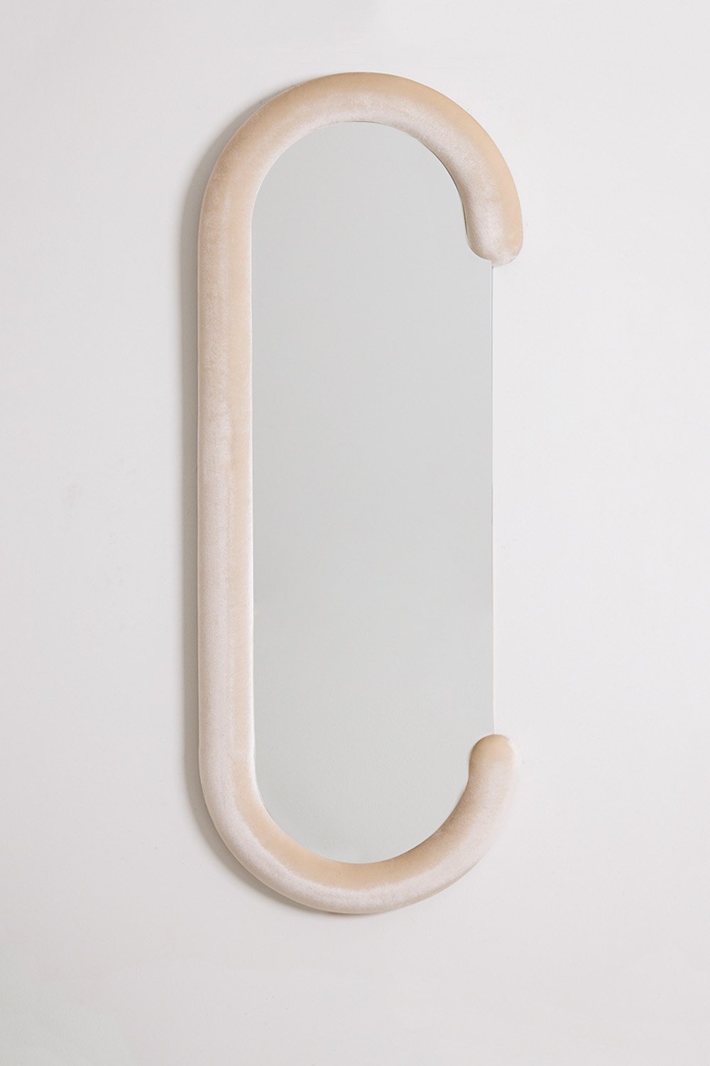 Ovalus veidrodis NERIS, aksominis rėmas