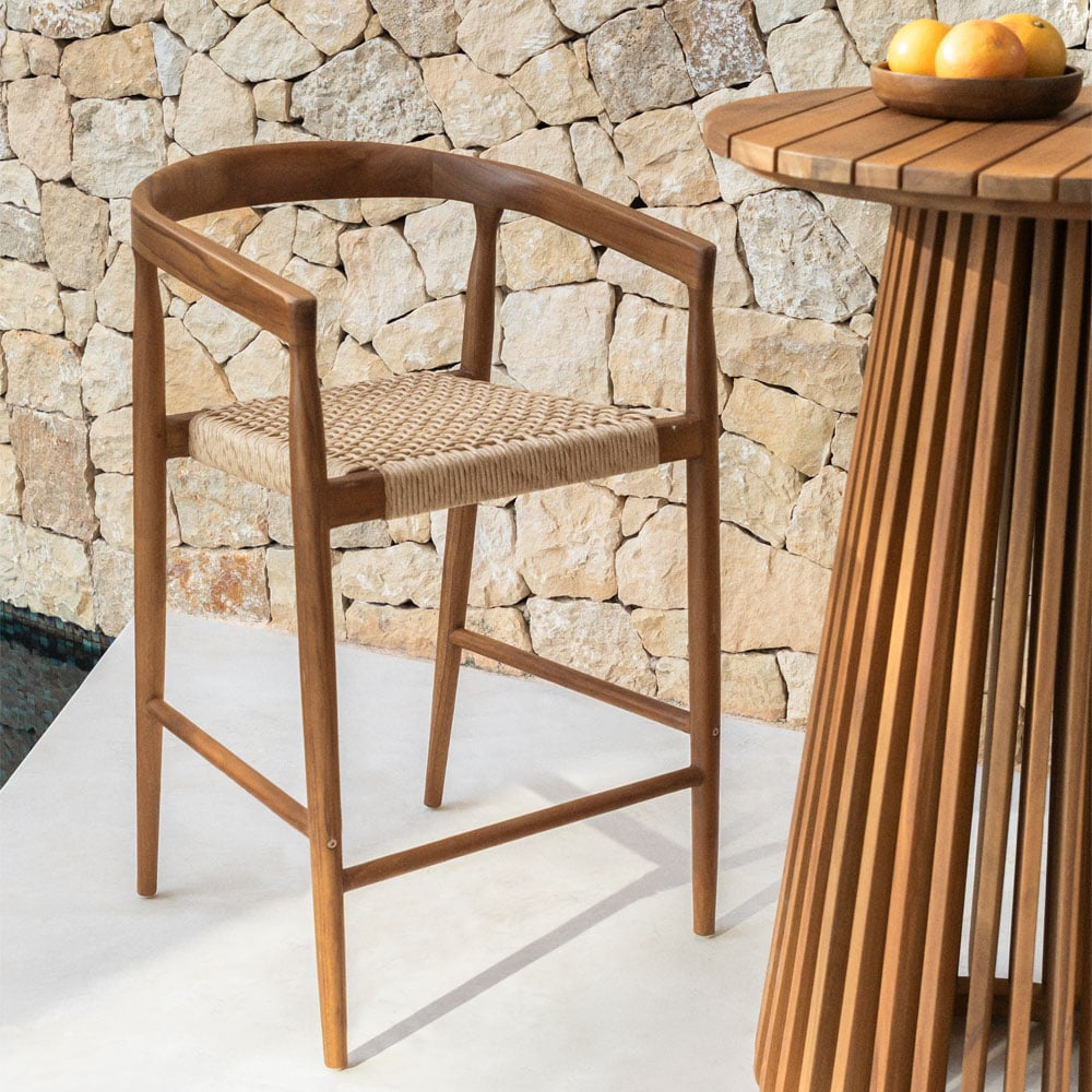 VISBY Outdoor High Chair, teak, 65 cm