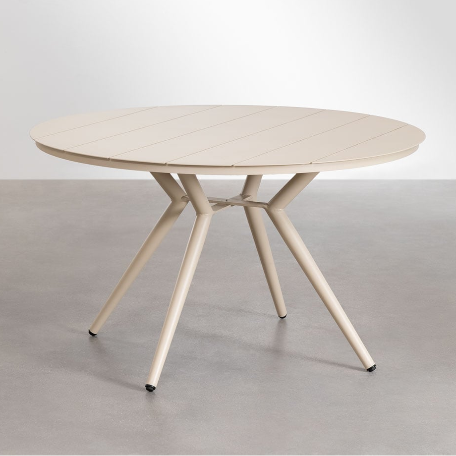 Round outdoor table VALERIE, aluminum, cream (2 pcs.)