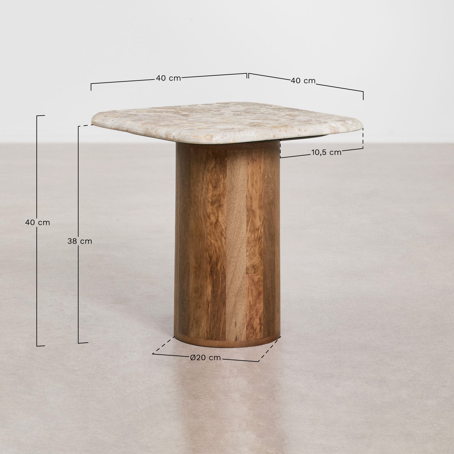 Side table KELAUNO 40x40 cm, wood