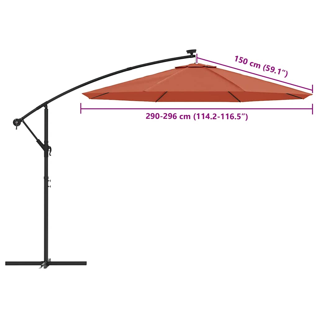 Pakaitinis audinys gembiniam skėčiui, terakota spalvos, 300cm - Namų Idėja