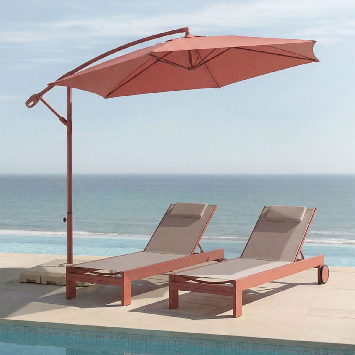 Outdoor umbrella SASIMPLO, terracotta