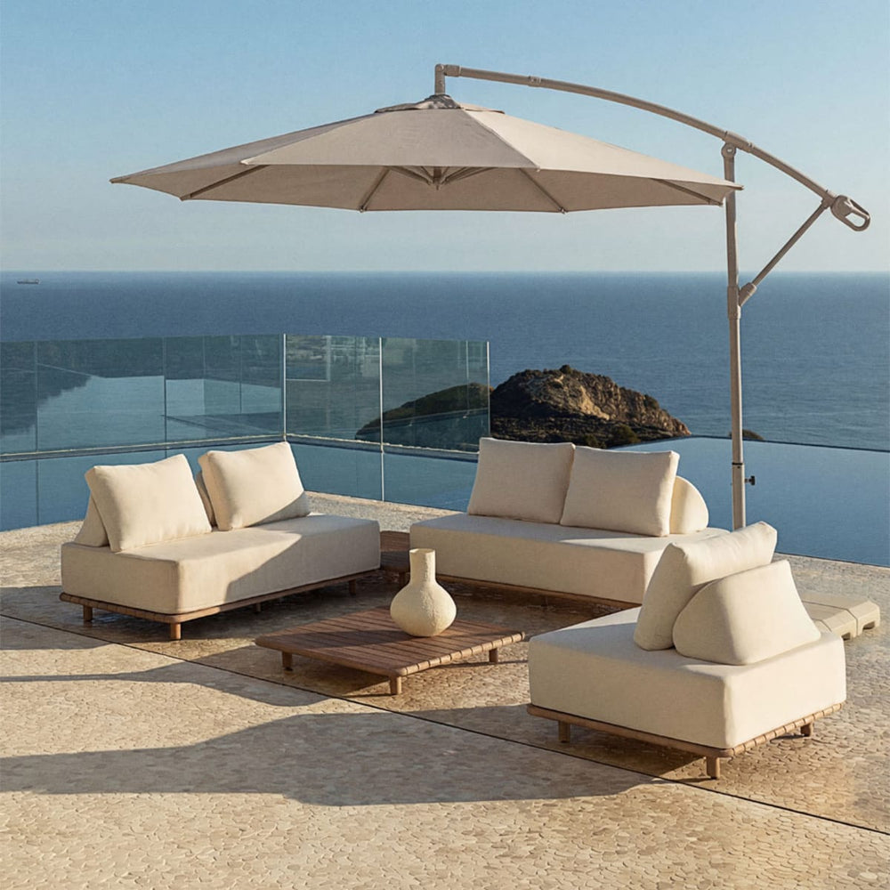 Outdoor umbrella SASIMPLO, mocha brown