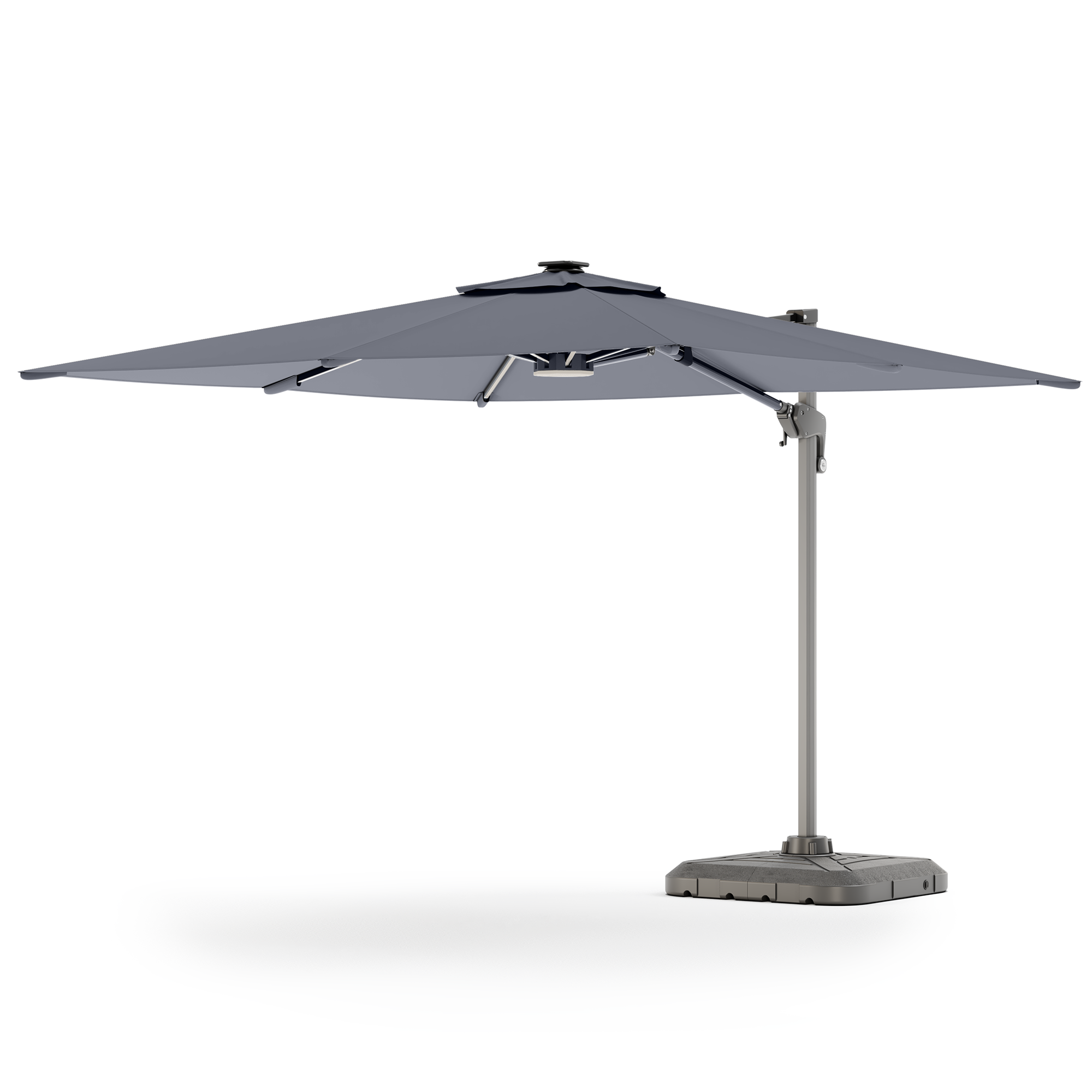 Garden umbrella VENISE DELUXE, LED, grey, 4x3 m