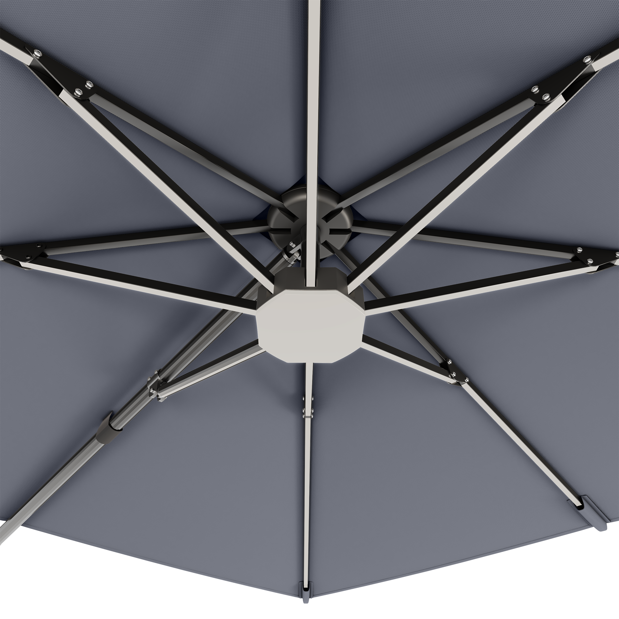 Garden umbrella VENISE DELUXE, LED, grey, 4x3 m