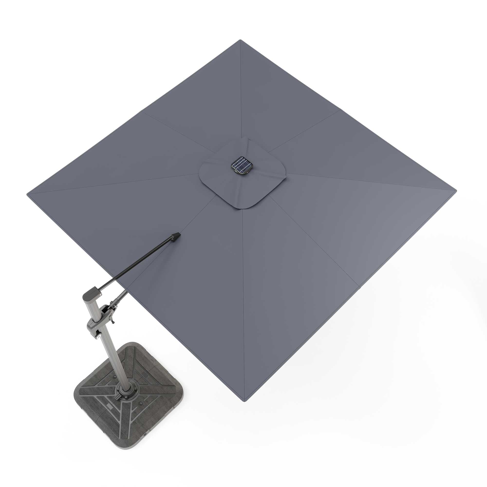 Garden umbrella VENISE DELUXE, LED, grey, 4x3 m