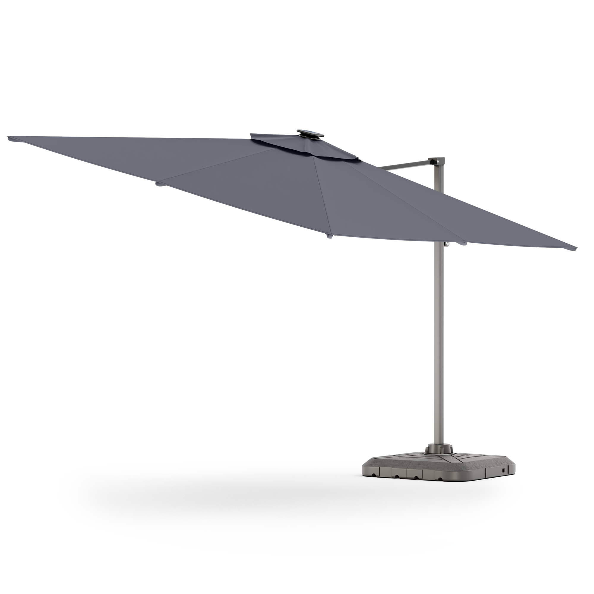 Garden umbrella VENISE DELUXE, LED, grey, 4x3 m