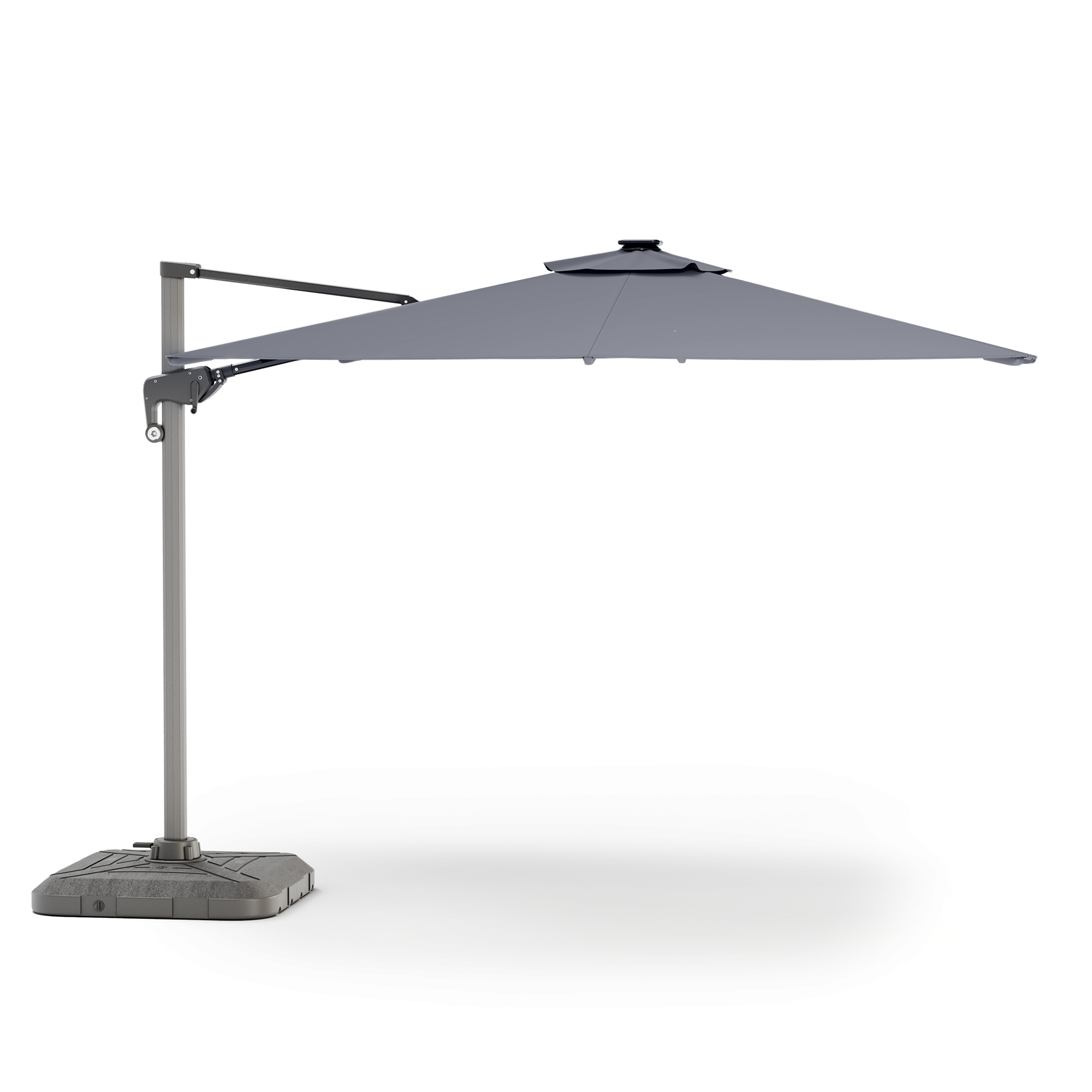 Garden umbrella VENISE DELUXE, LED, grey, 4x3 m