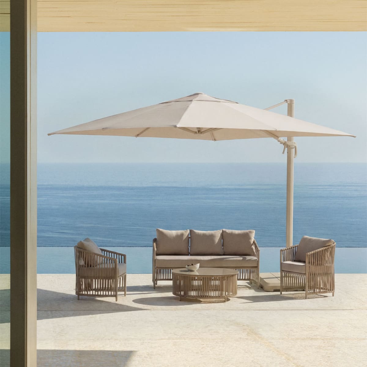 Patio umbrella AZURE, cream