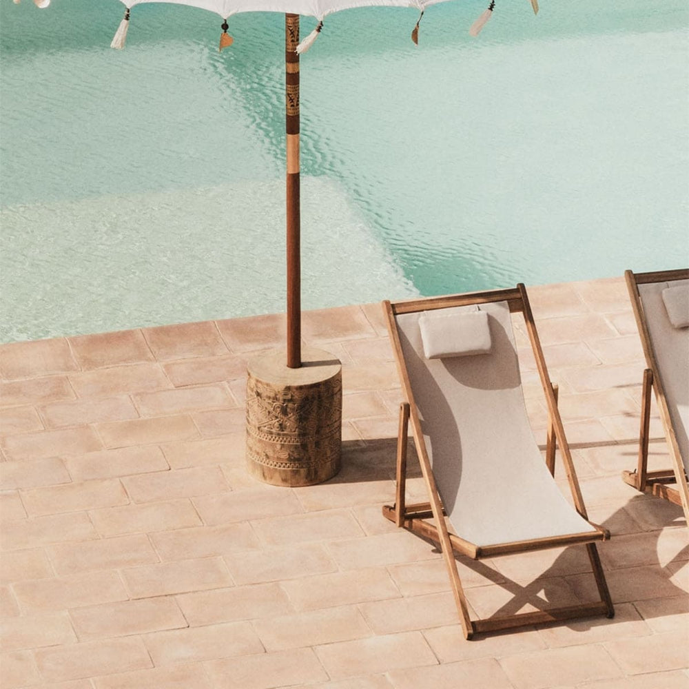 Outdoor Umbrella BAMBOS, white, bamboo structure