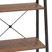 Pastatoma lentyna, 4 aukštų, tamsiai ruda/juoda, 56x35x140cm - Namų Idėja