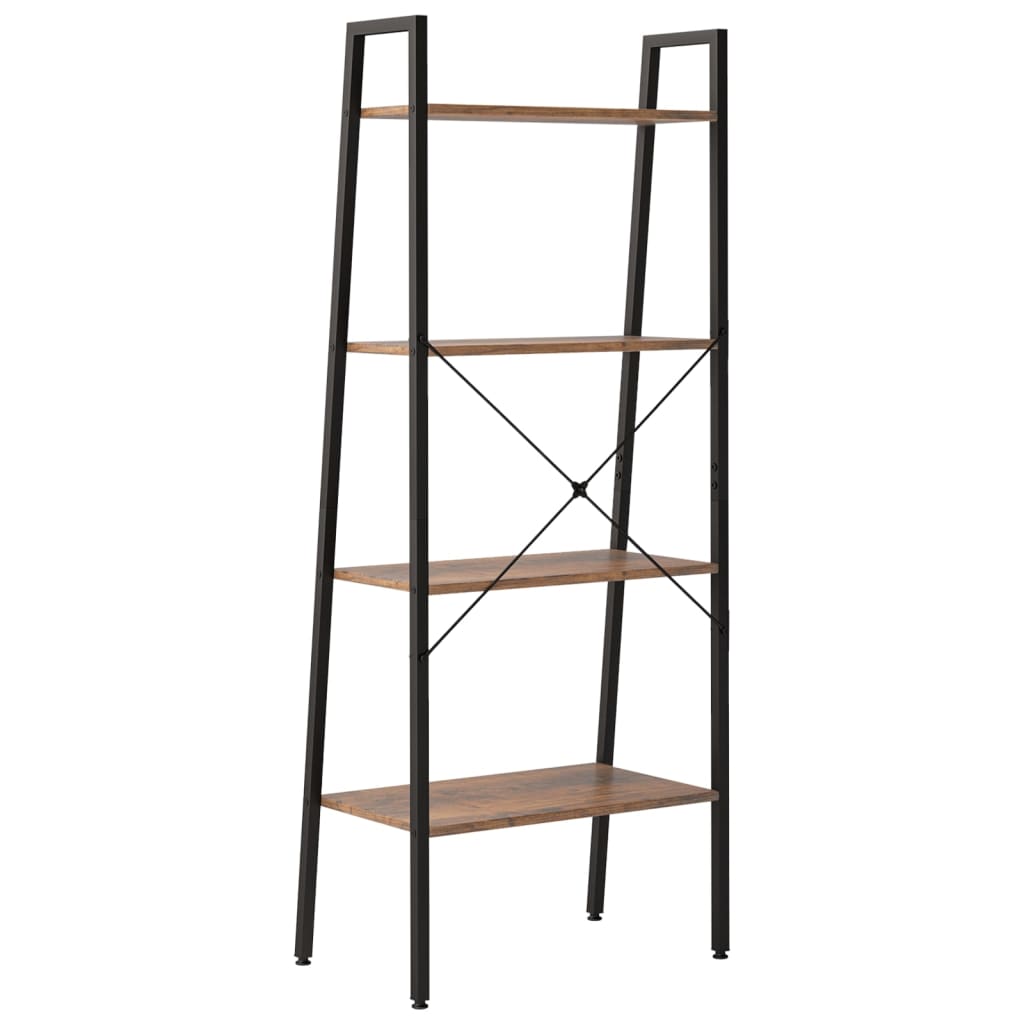 Pastatoma lentyna, 4 aukštų, tamsiai ruda/juoda, 56x35x140cm - Namų Idėja