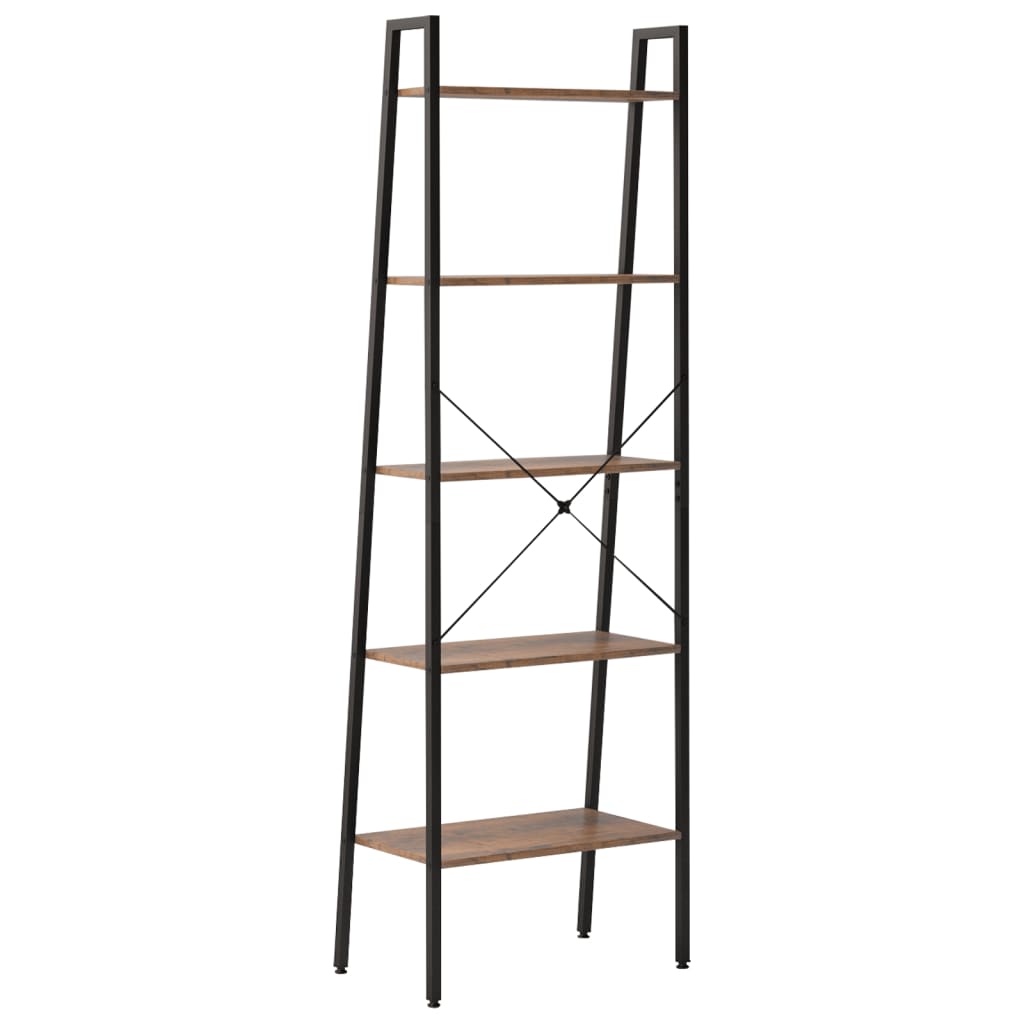 Pastatoma lentyna, 5 aukštų, tamsiai ruda/juoda, 56x35x174cm - Namų Idėja