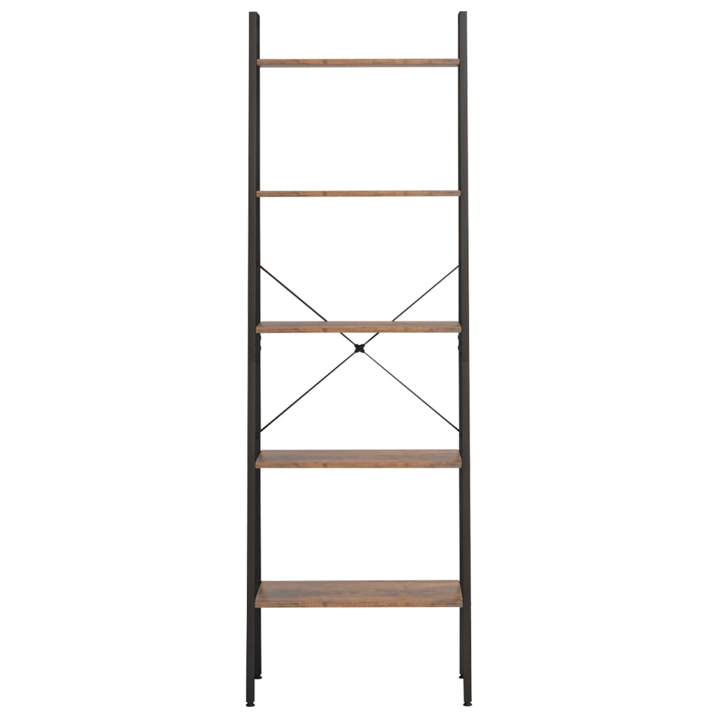 Pastatoma lentyna, 5 aukštų, tamsiai ruda/juoda, 56x35x174cm - Namų Idėja