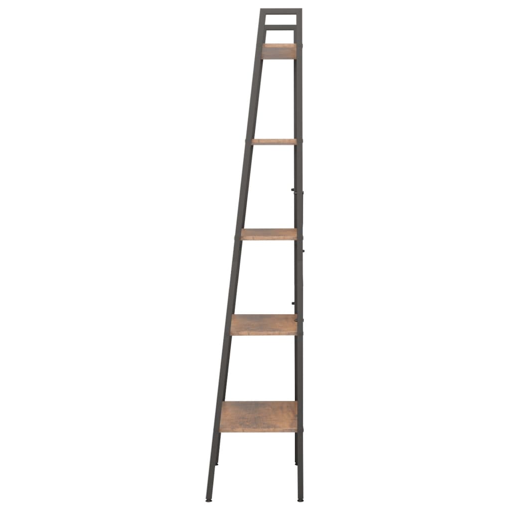 Pastatoma lentyna, 5 aukštų, tamsiai ruda/juoda, 56x35x174cm - Namų Idėja
