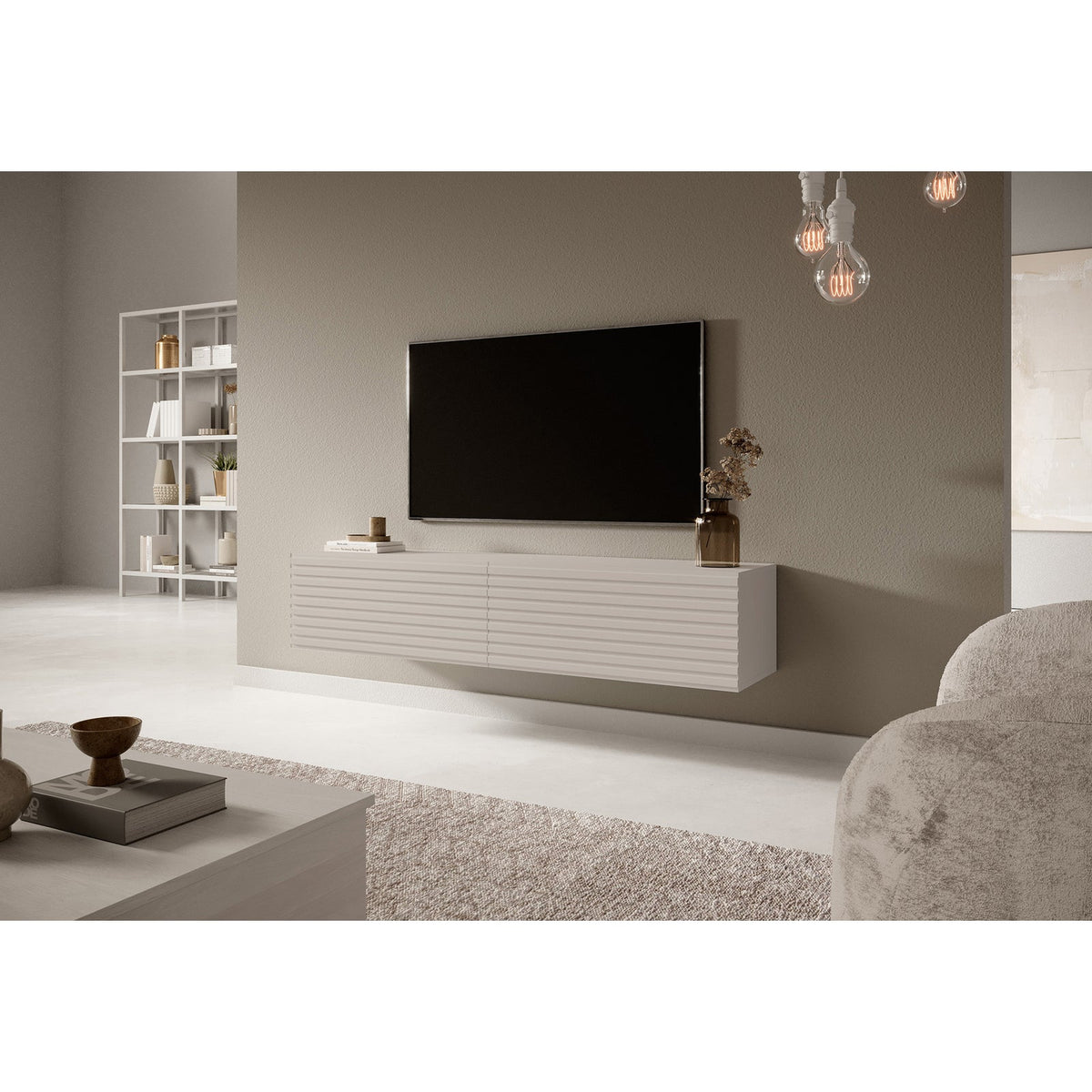 TV spintelė HUGHIE, 140 cm, kašmyras – viršutinis vaizdas