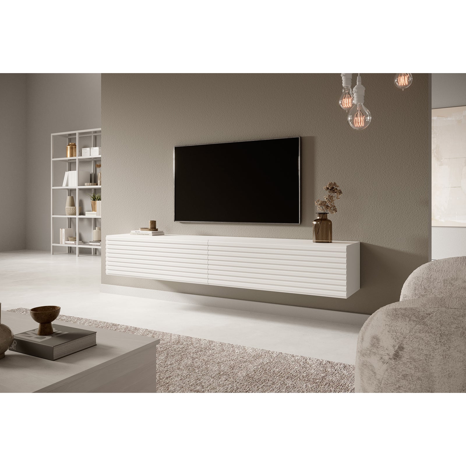 TV staliukas PAVAS, baltas, 175 cm