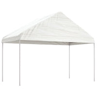Pavėsinė su stogu, balta, 4,08x2,23x3,22m, polietilenas - Namų Idėja