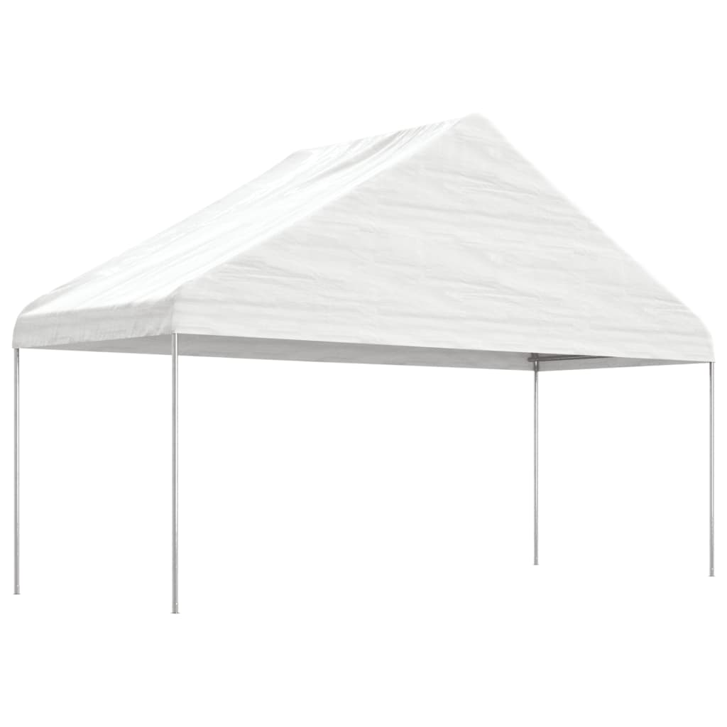 Pavėsinė su stogu, balta, 5,88x2,23x3,75m, polietilenas - Namų Idėja