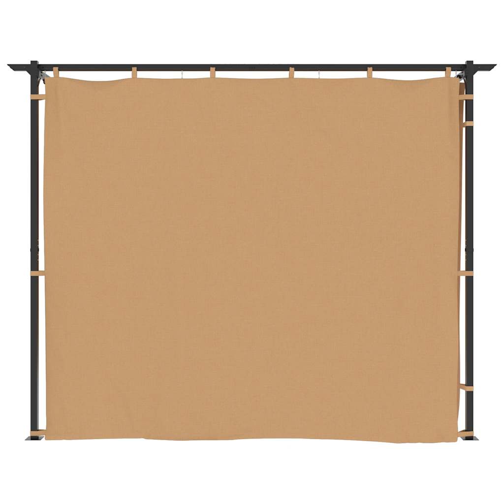 Pavėsinė su užuolaidomis, taupe spalvos, 3x3m, plienas - Namų Idėja