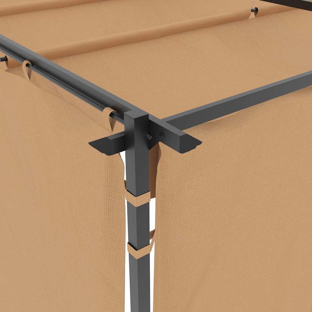 Pavėsinė su užuolaidomis, taupe spalvos, 3x3m, plienas - Namų Idėja