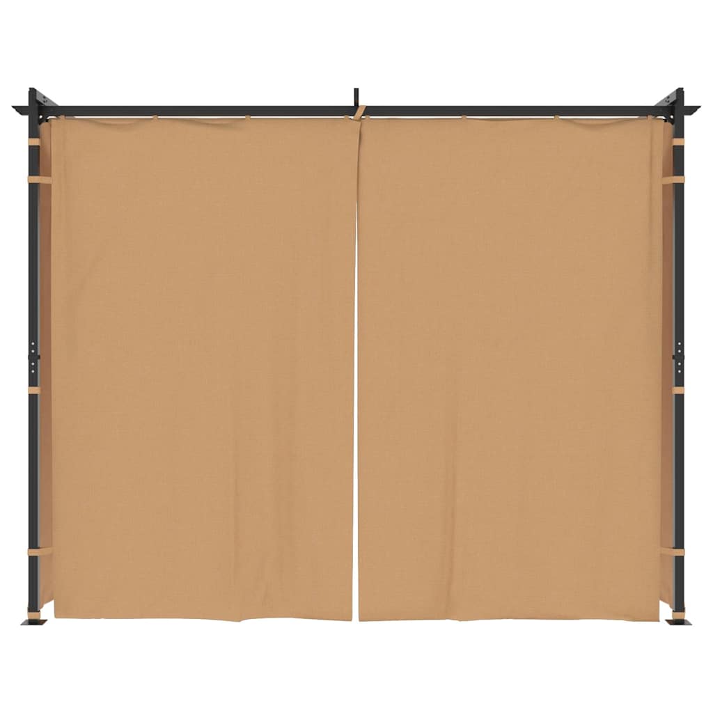 Pavėsinė su užuolaidomis, taupe spalvos, 3x3m, plienas - Namų Idėja