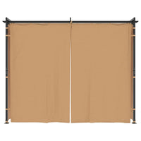 Pavėsinė su užuolaidomis, taupe spalvos, 3x3m, plienas - Namų Idėja