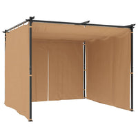 Pavėsinė su užuolaidomis, taupe spalvos, 3x3m, plienas - Namų Idėja