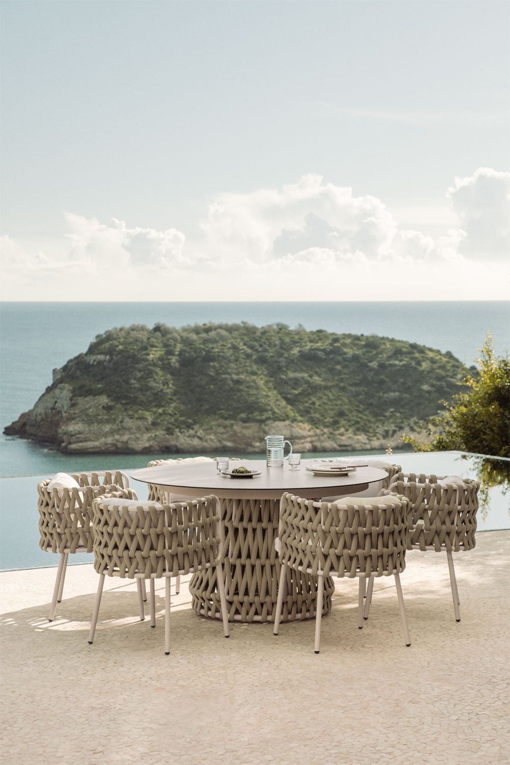 TEVARY outdoor furniture set, table and chairs, white (1 pc.)