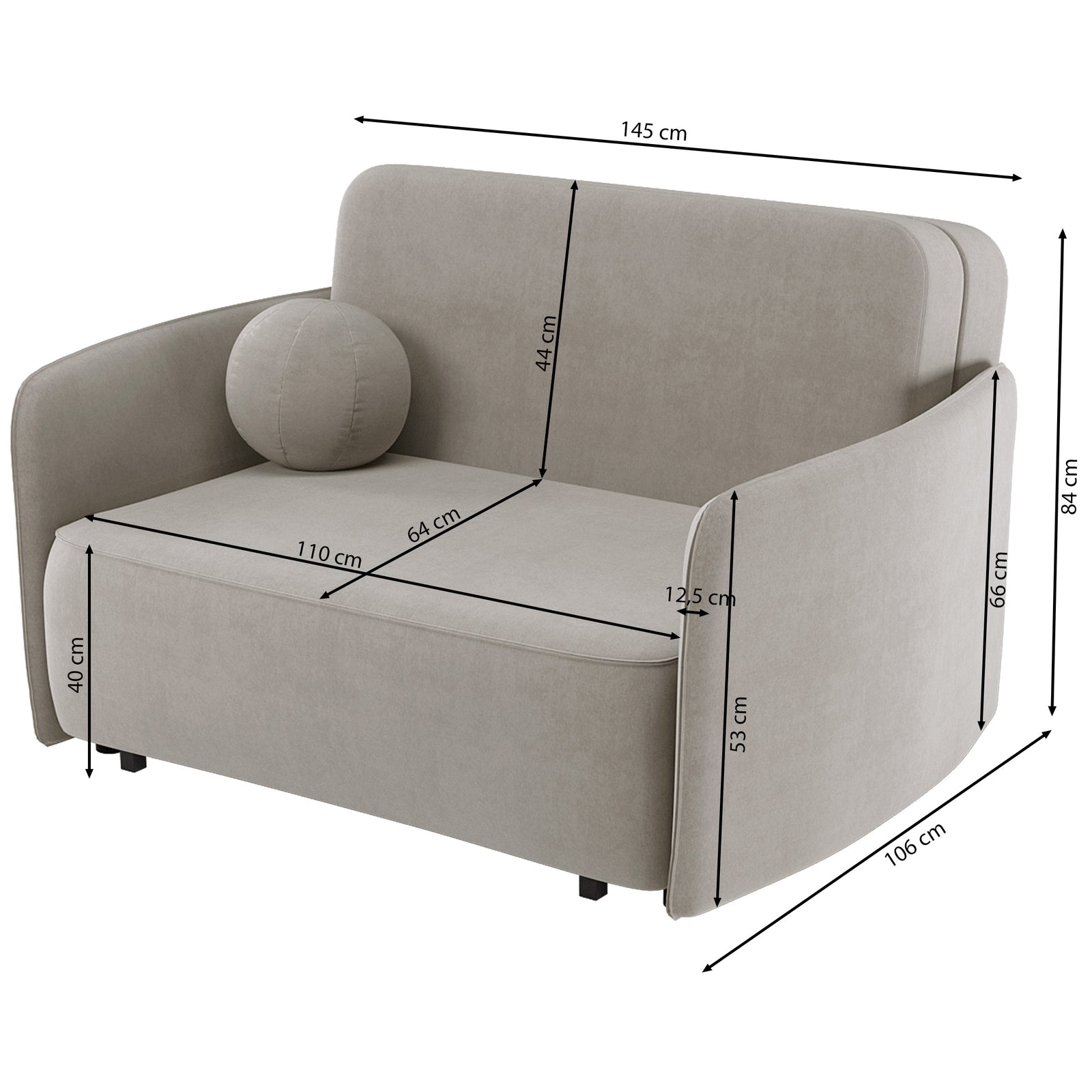 Sofa-lova PAXI, slyvinė šenilas