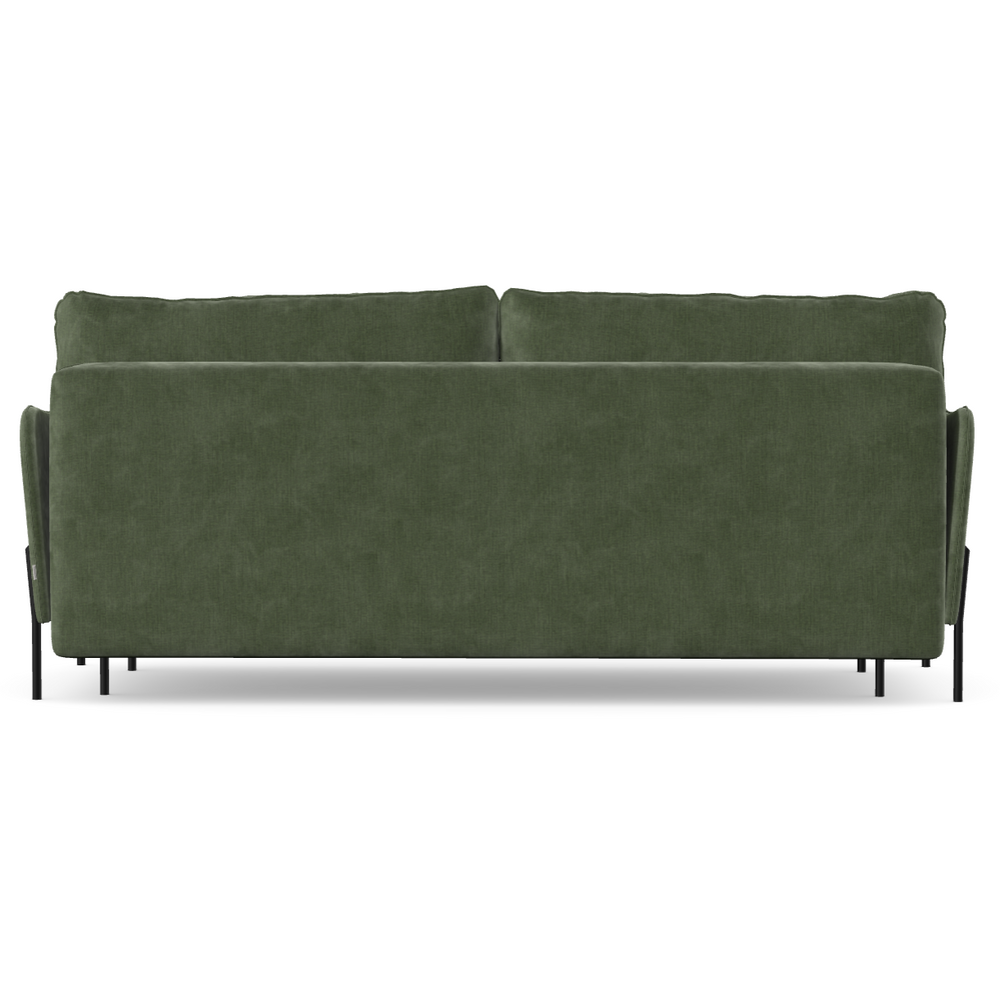 3 vietų sofa lova DONNIE, žalia spalva, pesto medžiaga