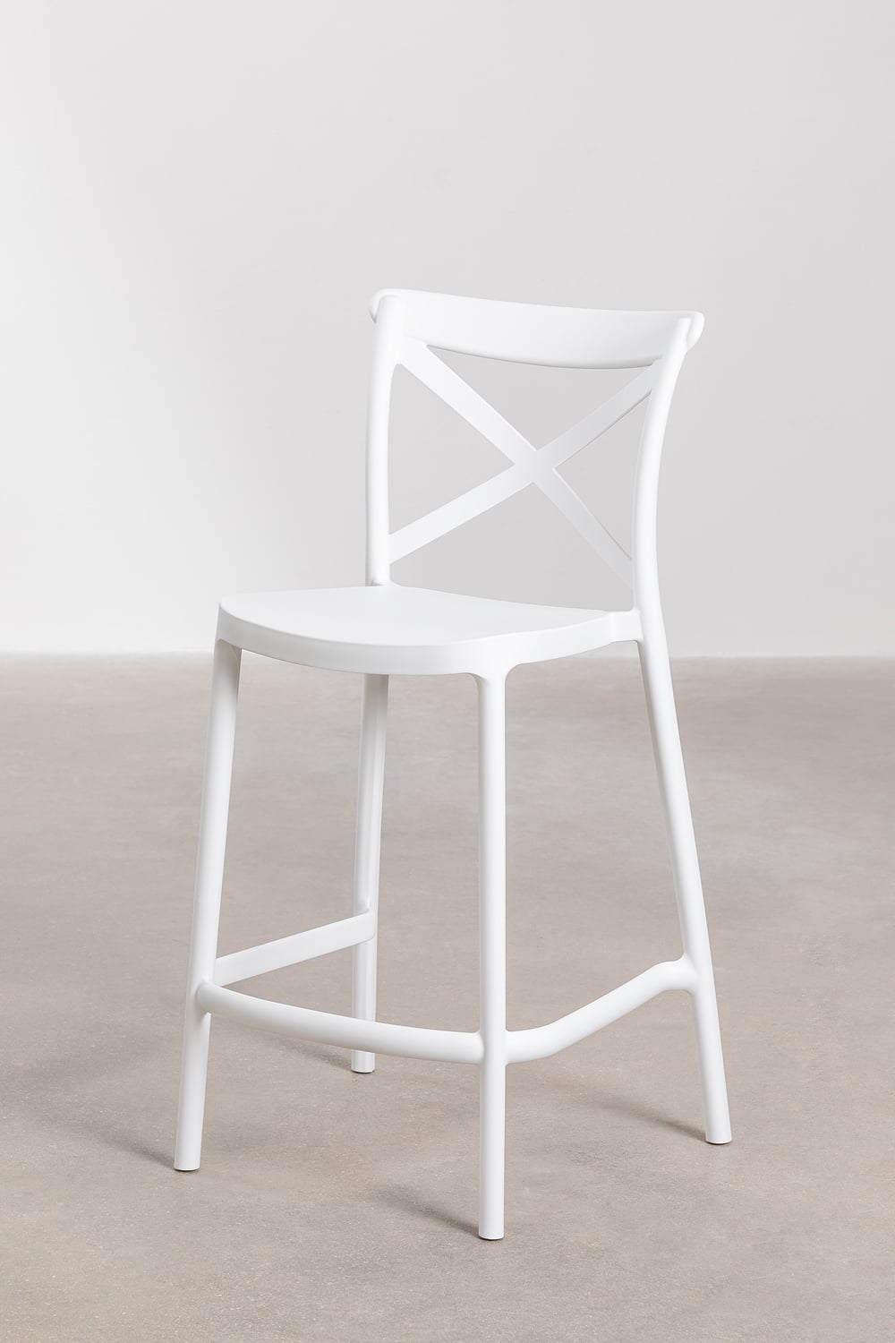 Bar stool FERRO, white, 65 cm