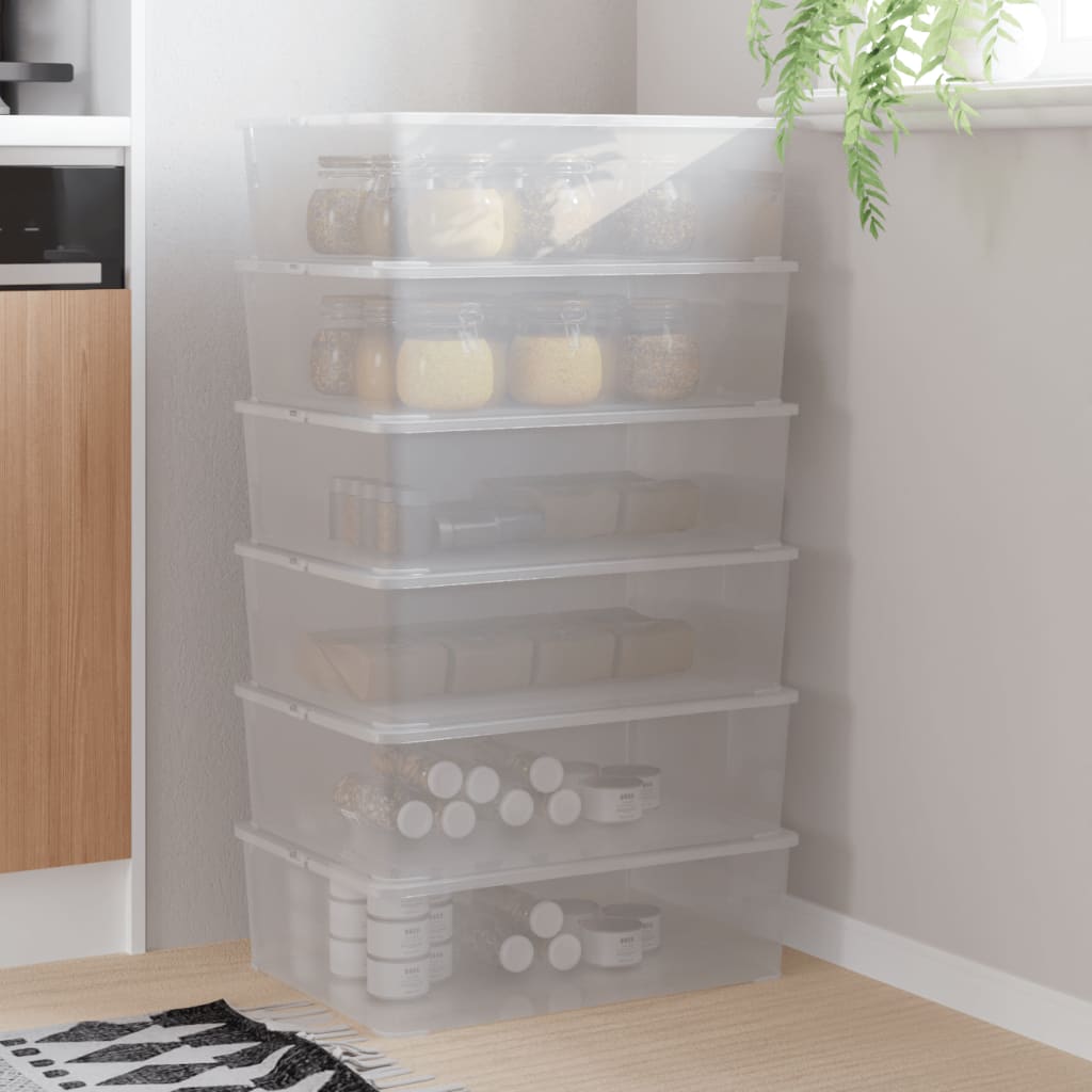 Plastikinės daiktadėžės, 6vnt., 25l, sukraunamos - Namų Idėja