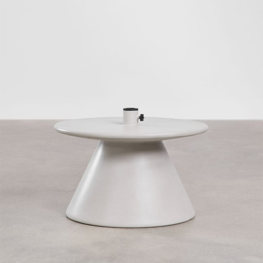 Outdoor umbrella base with table CIMENTO, sand gray
