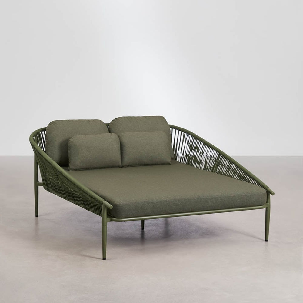 Double sun lounger VELANO, olive green