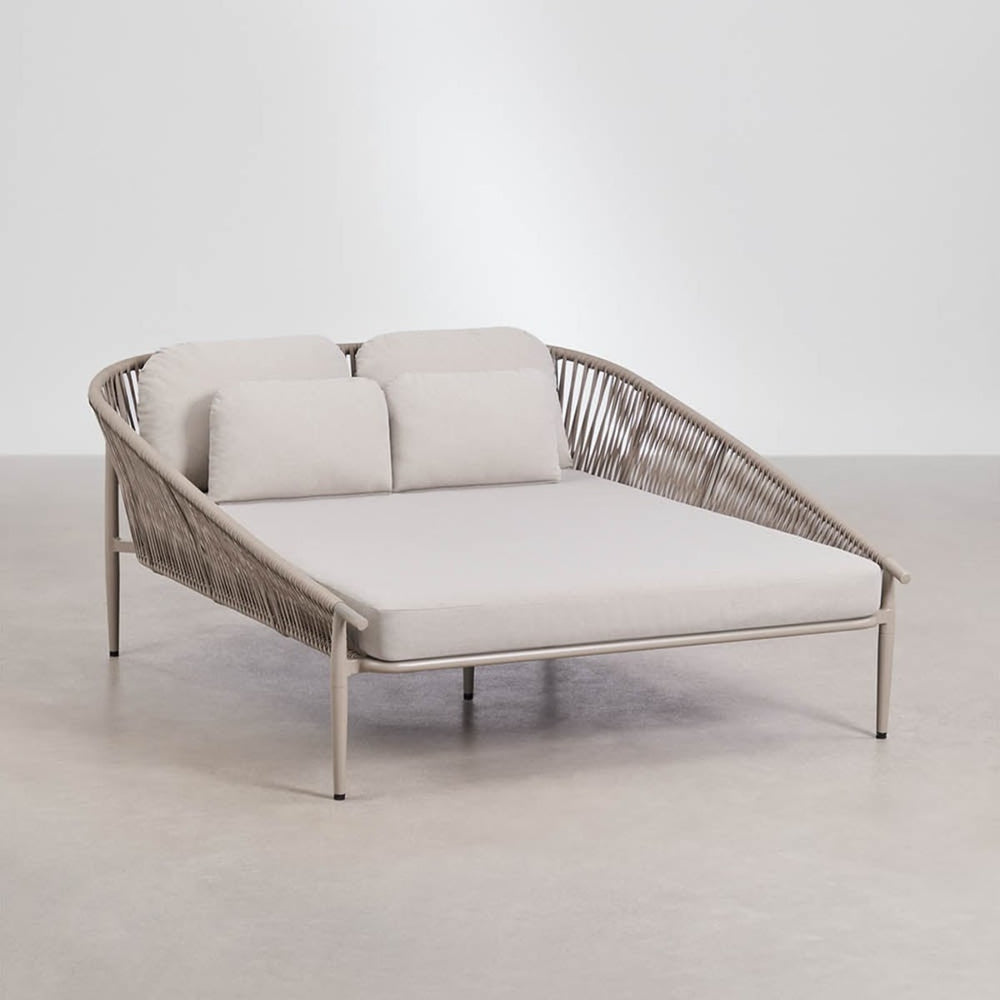 Double sun lounger VELANO, mocha brown