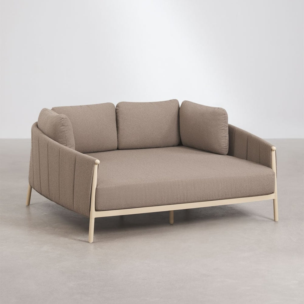 Double outdoor sunlounger DUNA, cream