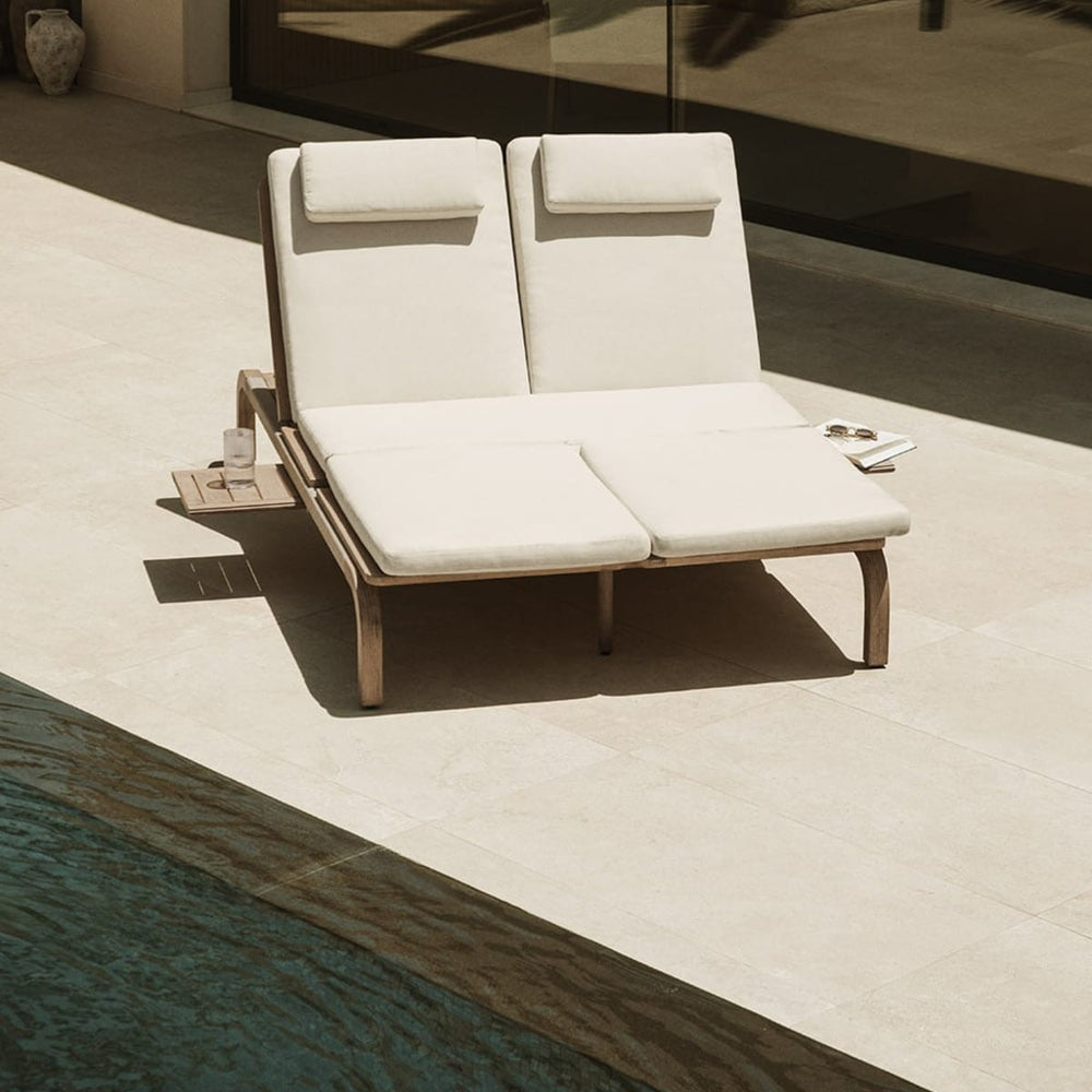Double sunbed DEXTER, white (2 pcs.)