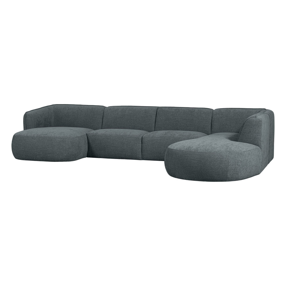 "Polly" dešinės pusės kampo sofa, U formos, mėlyna/ žalia - Namų Idėja