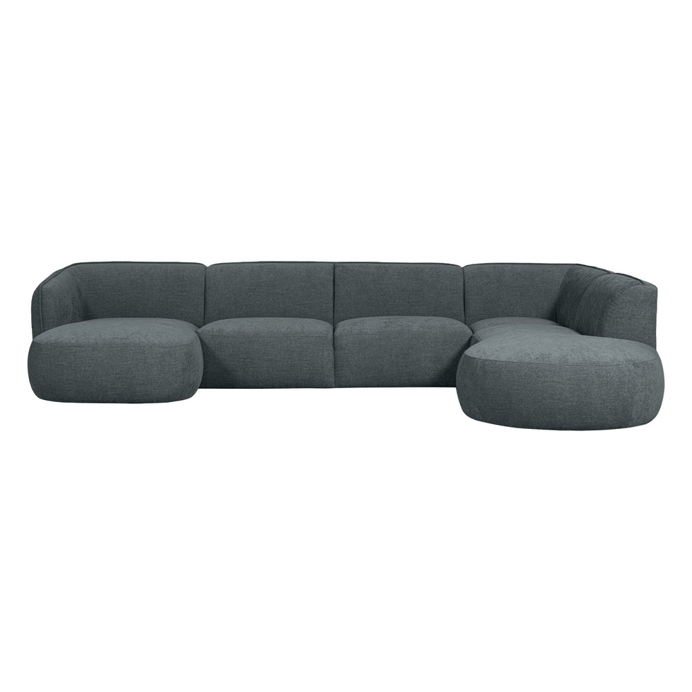 "Polly" dešinės pusės kampo sofa, U formos, mėlyna/ žalia - Namų Idėja