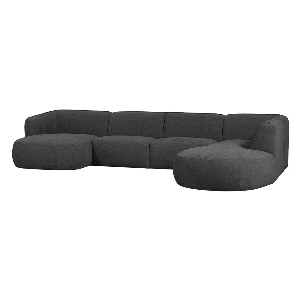 "Polly" dešinės pusės kampo sofa, U formos, pilka - Namų Idėja