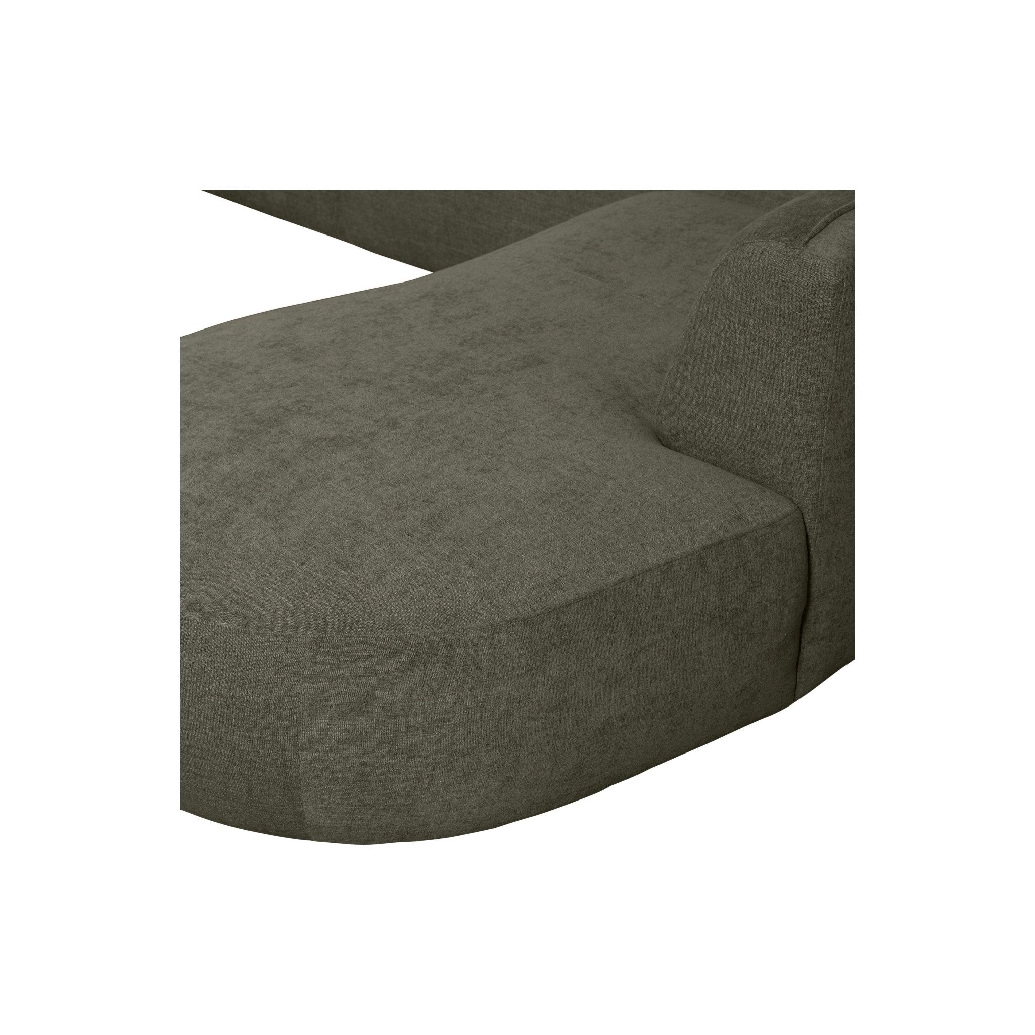 "Polly" dešinės pusės kampo sofa, U formos, šiltai žalia - Namų Idėja