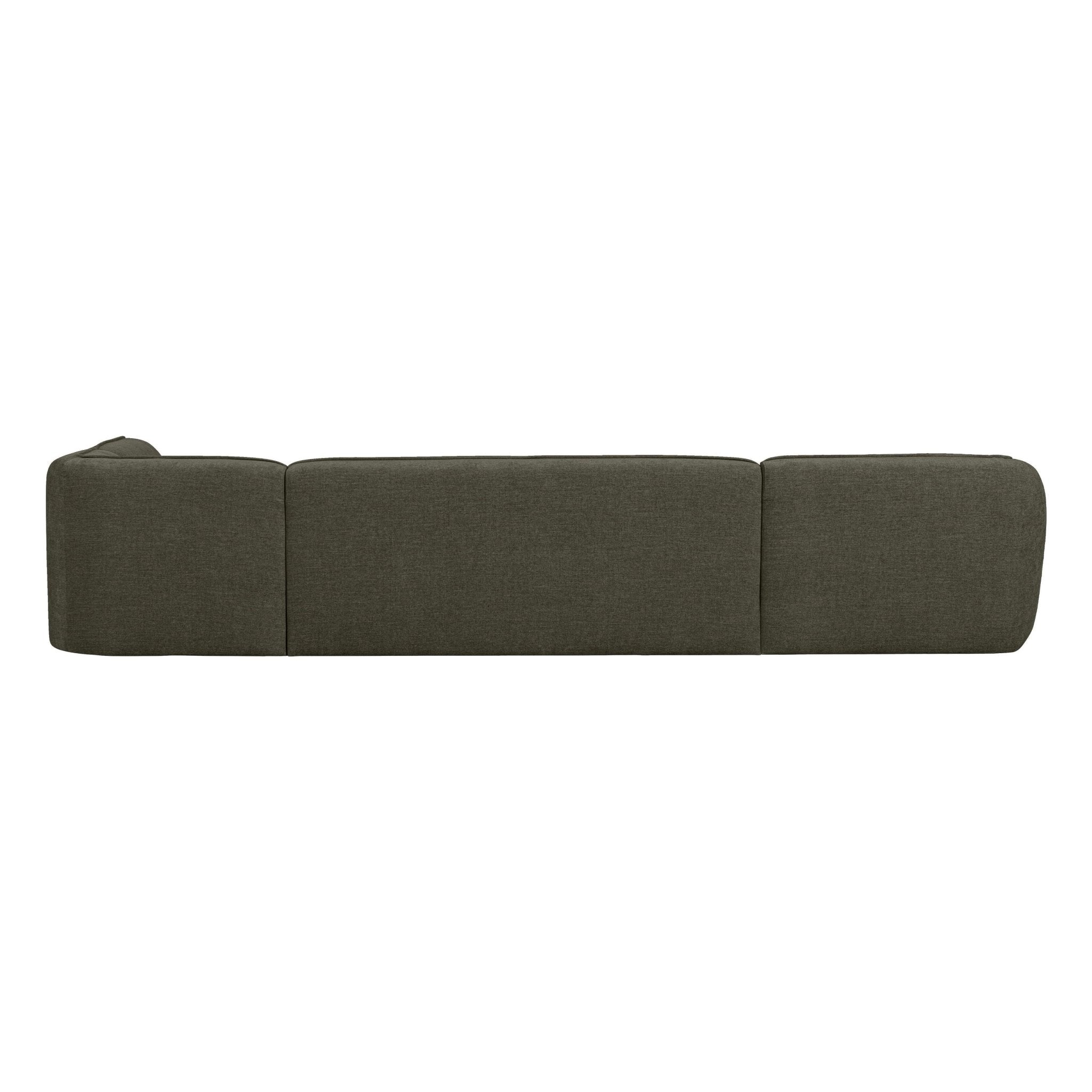 "Polly" dešinės pusės kampo sofa, U formos, šiltai žalia - Namų Idėja