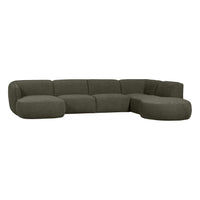 "Polly" dešinės pusės kampo sofa, U formos, šiltai žalia - Namų Idėja