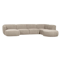 "Polly" dešinės pusės kampo sofa, U formos, smėlio spalva - Namų Idėja