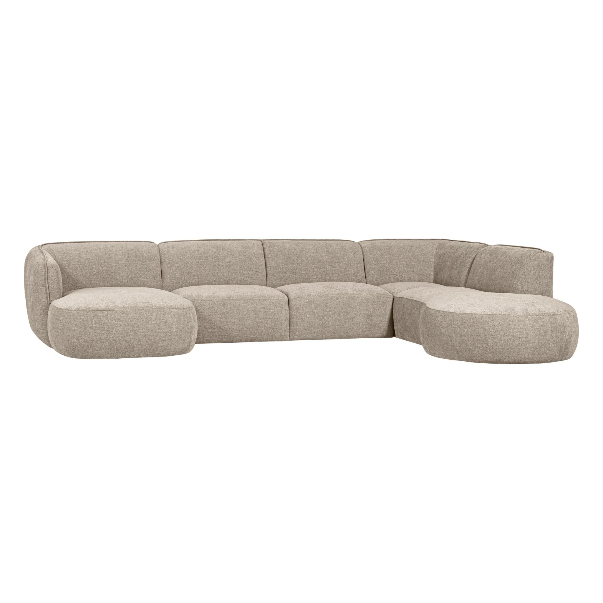 "Polly" dešinės pusės kampo sofa, U formos, smėlio spalva - Namų Idėja