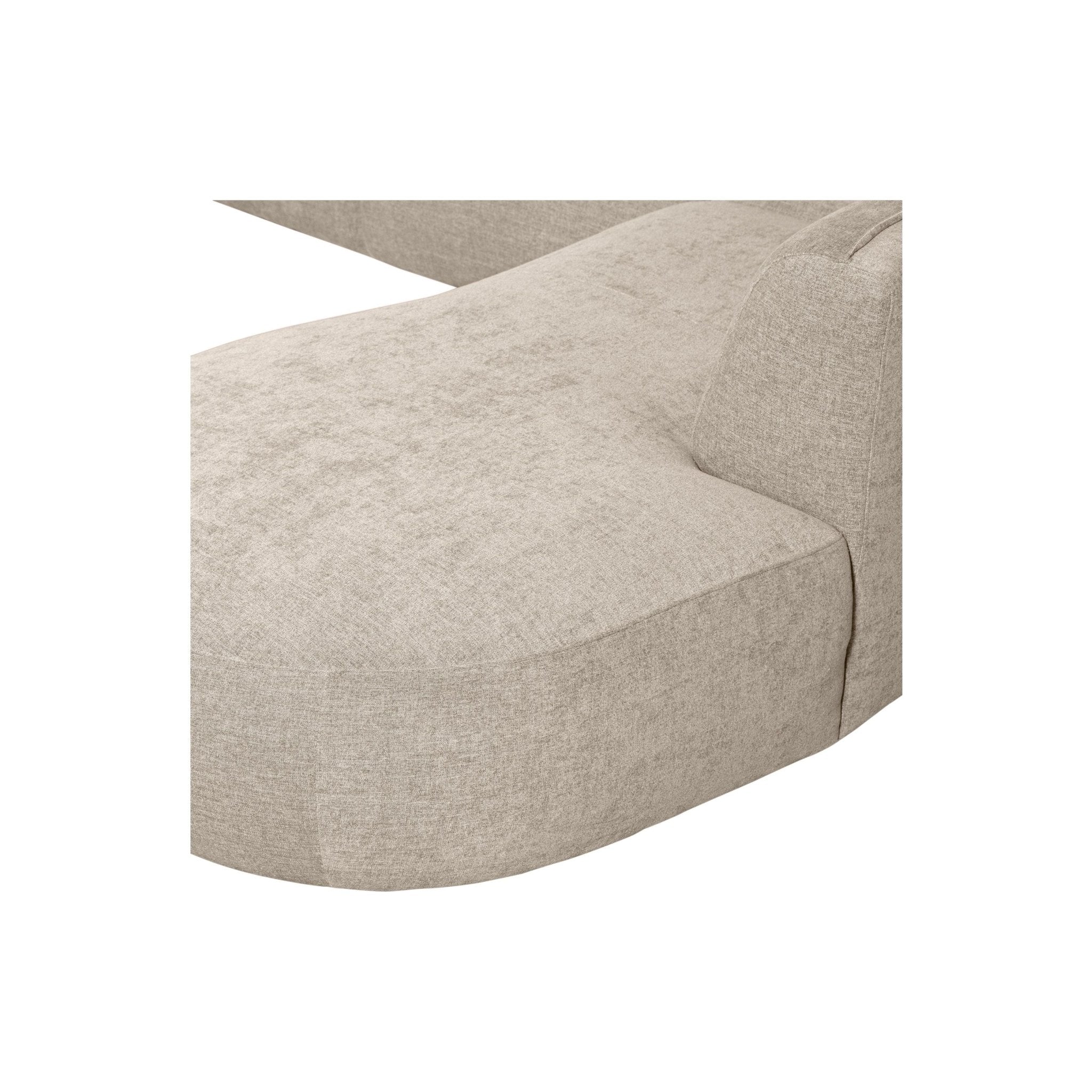 "Polly" dešinės pusės kampo sofa, U formos, smėlio spalva - Namų Idėja